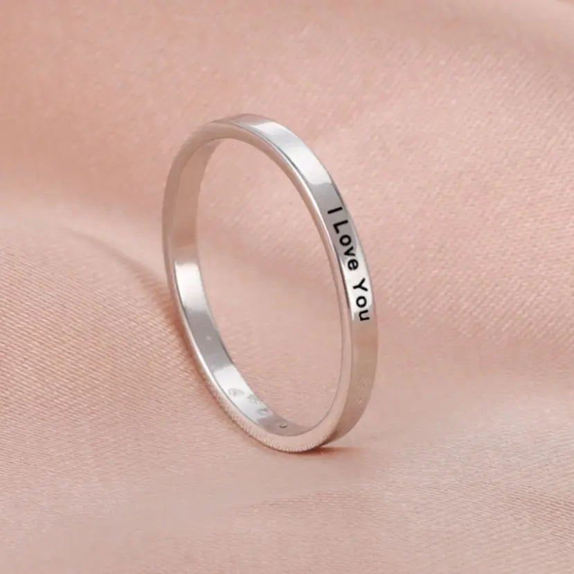 PERSONALISIERTER EDELSTAHL "VALENTINE" RING - ICERAIN JEWELRY
