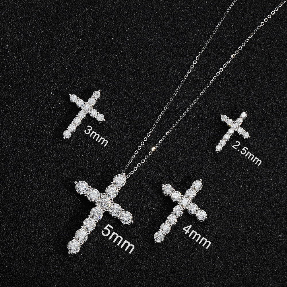 ICED OUT MOISSANITE "CROSS V2" WEISSGOLD 925S SILVER KETTE - ICERAIN JEWELRY