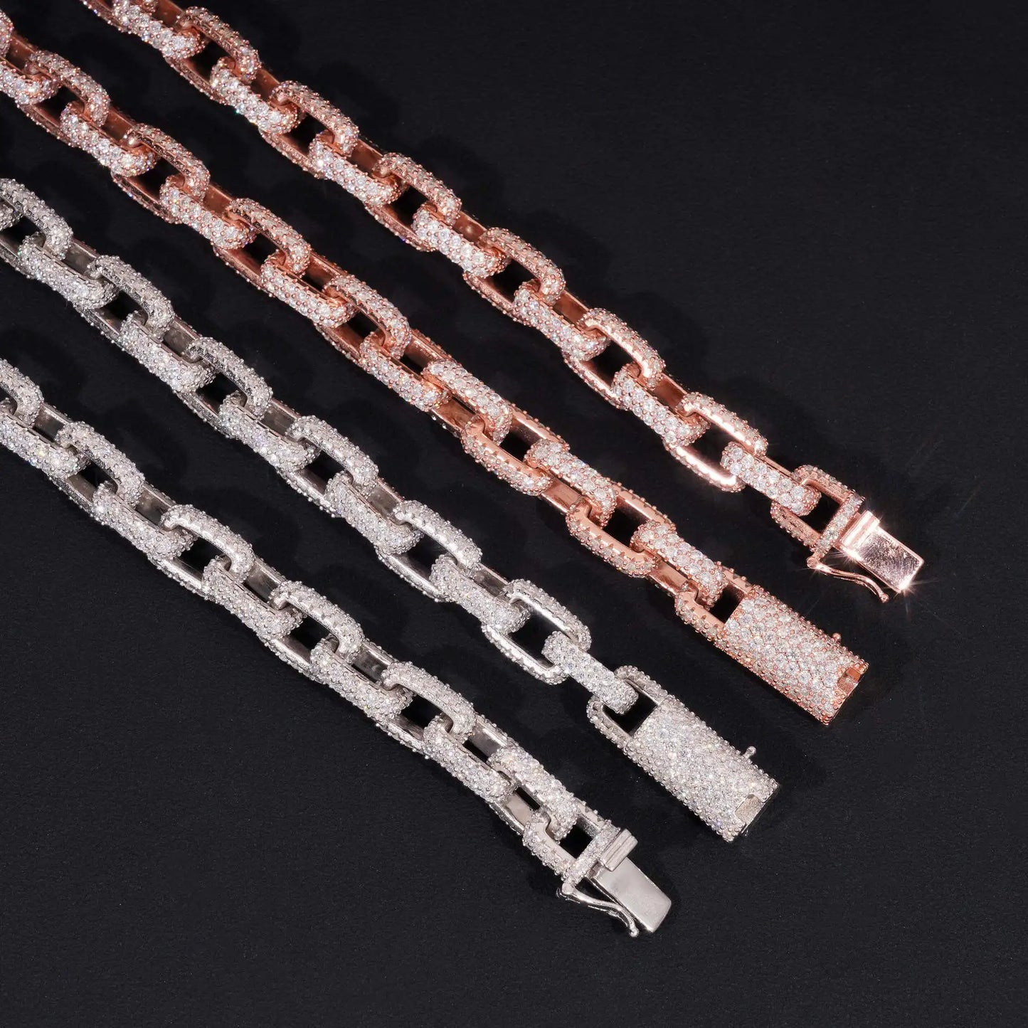 ICED OUT 10MM MOISSANITE "LOOP" WEISSGOLD 925S SILVER ARMBAND - ICERAIN JEWELRY