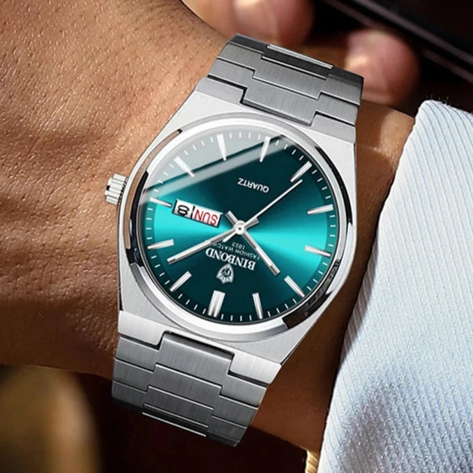 EDELSTAHL "CALENDRO" UHR - ICERAIN JEWELRY