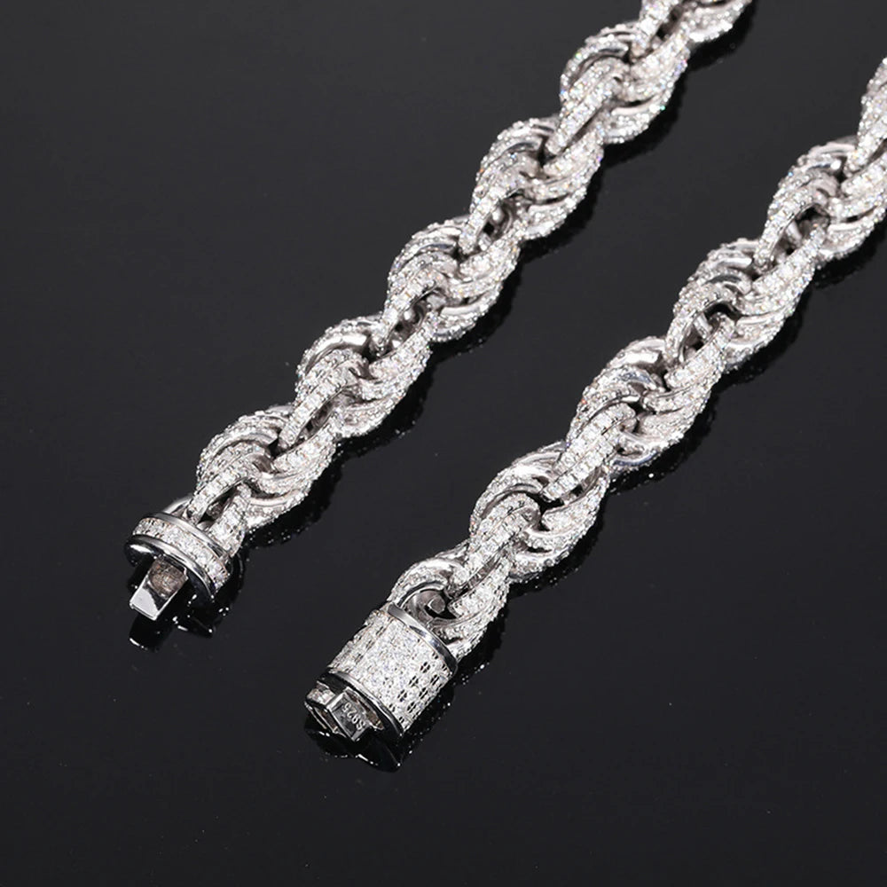 ICED OUT 8MM MOISSANITE "ROPE" WEISSGOLD 925S SILVER ARMBAND - ICERAIN JEWELRY