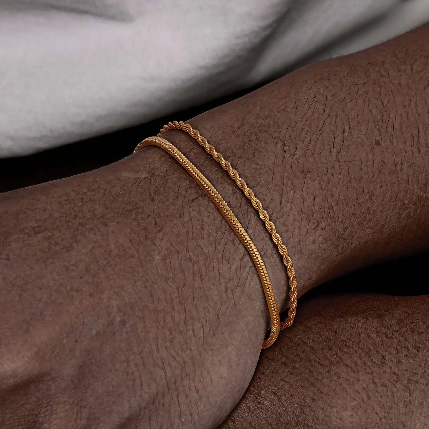 EDELSTAHL 2-IN-1 "GOLD BOPE" SCHMUCKSET (2 ARMBAND) - ICERAIN JEWELRY