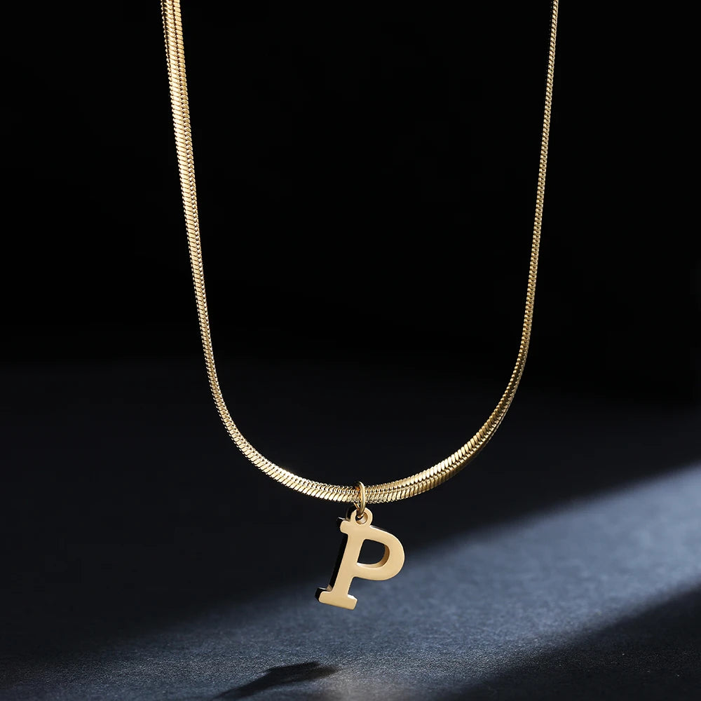 PERSONALISIERTE EDELSTAHL ANFANGSBUCHSTABEN "CHIAVE" KETTE - ICERAIN JEWELRY