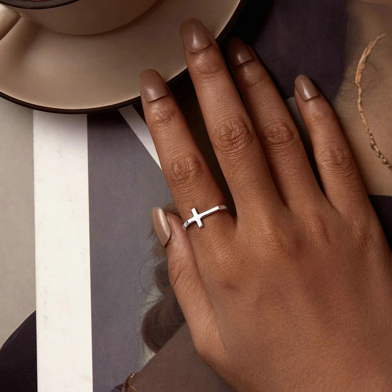 925S SILVER "CROSS" RING - ICERAIN JEWELRY