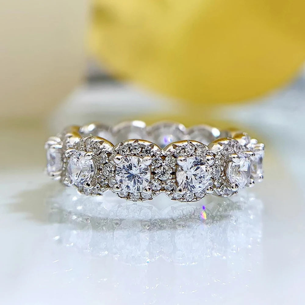 ICED OUT MOISSANITE "NADIAR" WEISSGOLD 925S SILVER RING - ICERAIN JEWELRY