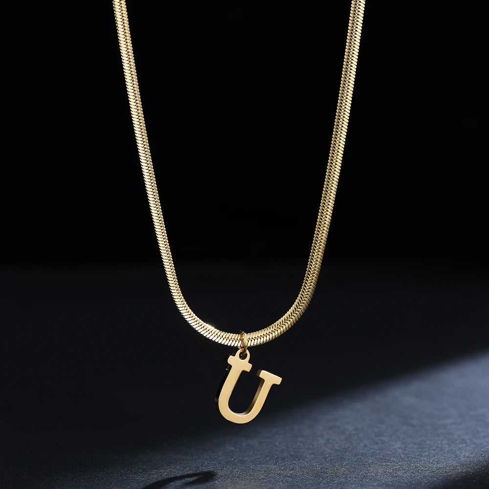 PERSONALISIERTE EDELSTAHL ANFANGSBUCHSTABEN "CHIAVE" KETTE - ICERAIN JEWELRY