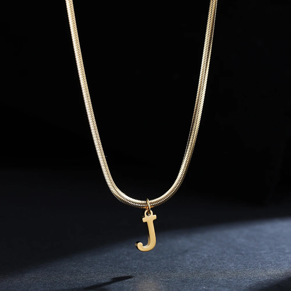 PERSONALISIERTE EDELSTAHL ANFANGSBUCHSTABEN "CHIAVE" KETTE - ICERAIN JEWELRY