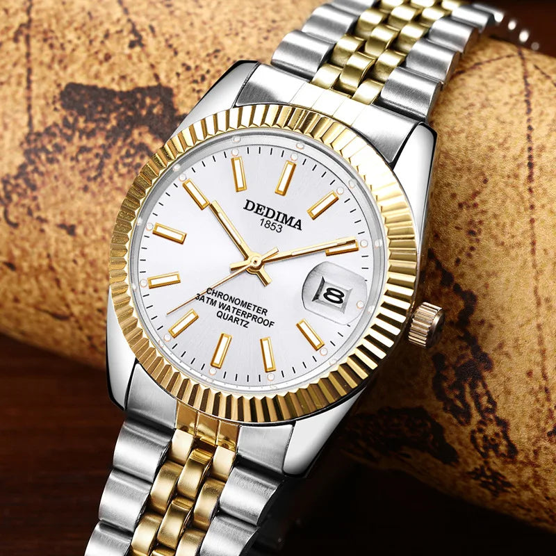 SALE | EDELSTAHL SILVER/GOLD/WHITE „HANDLO" UHR - ICERAIN JEWELRY
