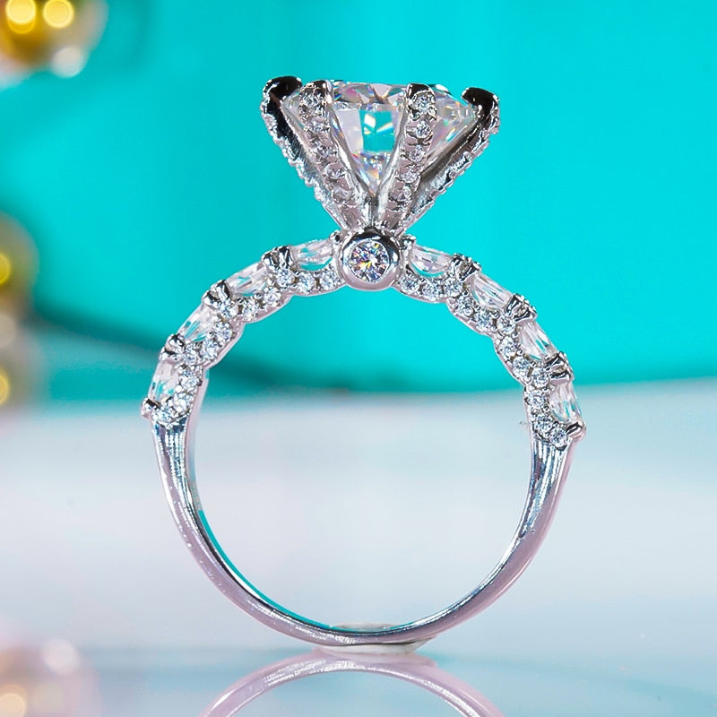 SALE | ICED OUT MOISSANITE GRÖSSE 6 "SPOSARE" WEISSGOLD 925S SILVER RING - ICERAIN JEWELRY