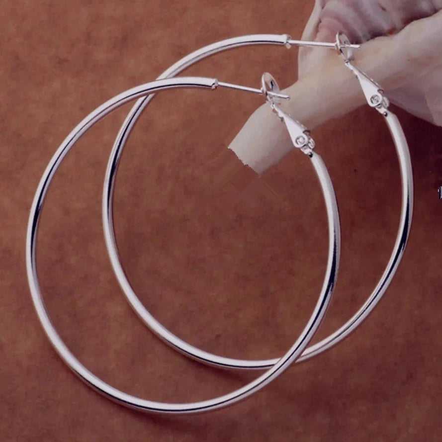 SALE | 925S SILVER 50MM "HOOP" OHRRINGE - ICERAIN JEWELRY