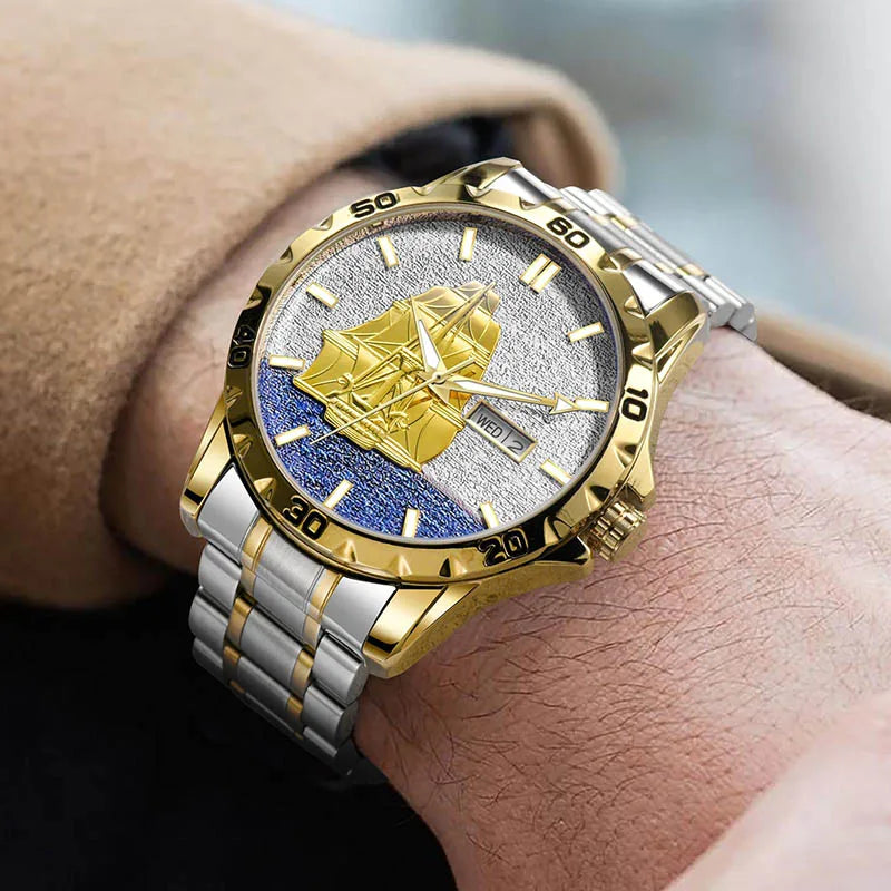EDELSTAHL "GOLD NAVE" UHR - ICERAIN JEWELRY