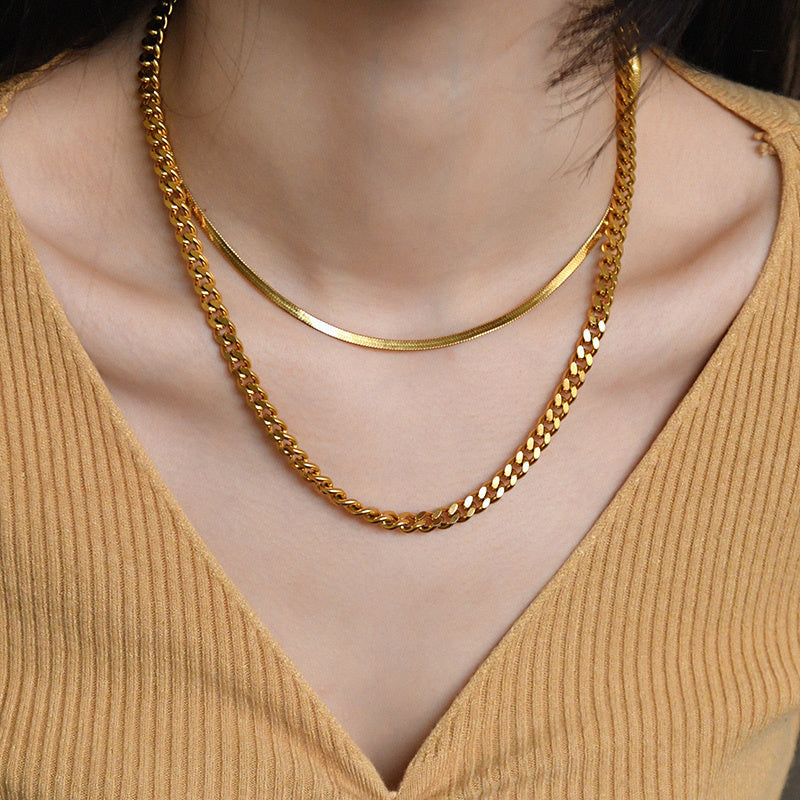 SALE | EDELSTAHL 3MM 45CM "GOLD CUBAN" KETTE - ICERAIN JEWELRY