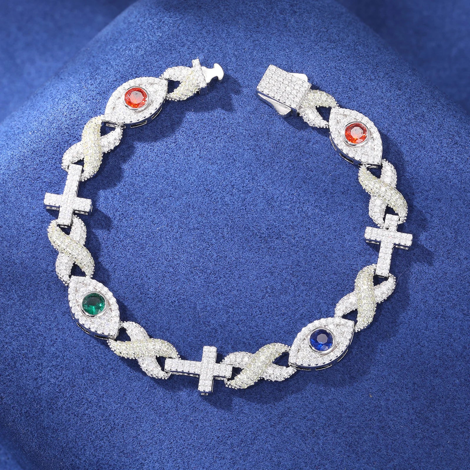 ICED OUT MOISSANITE 10MM "COLLABO" WEISSGOLD 925S SILVER ARMBAND - ICERAIN JEWELRY