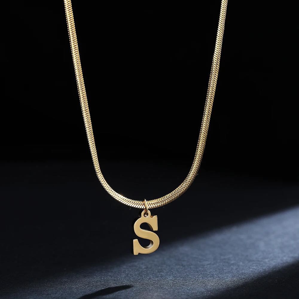 PERSONALISIERTE EDELSTAHL ANFANGSBUCHSTABEN "CHIAVE" KETTE - ICERAIN JEWELRY