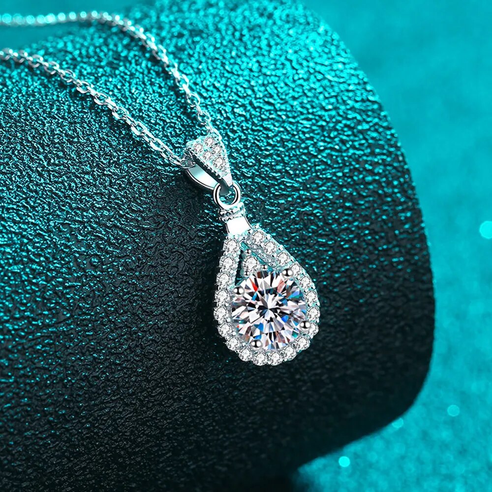 ICED OUT MOISSANITE "DROP" WEISSGOLD 925S SILVER KETTE - ICERAIN JEWELRY