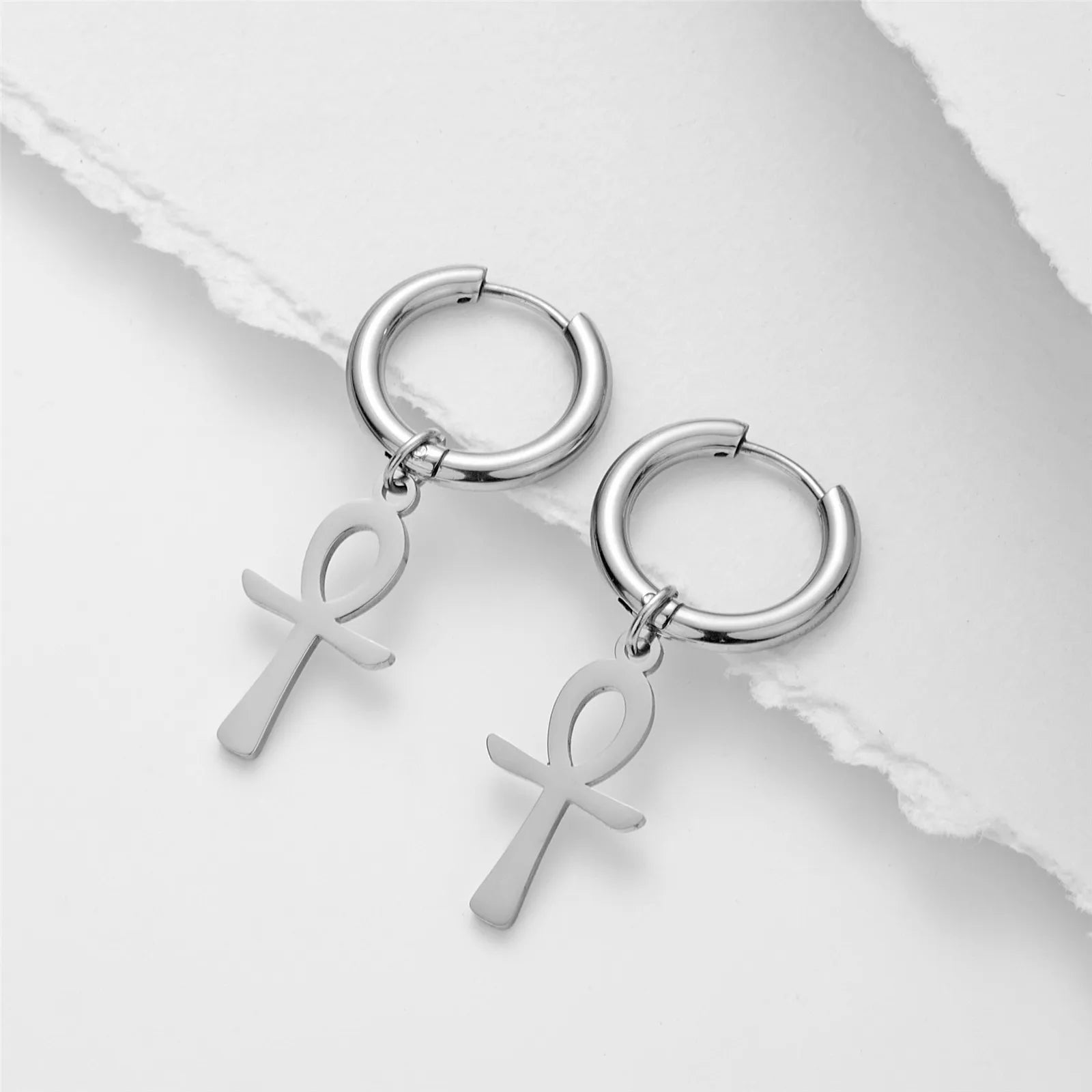 EDELSTAHL "CROSS V4" OHRRINGE - ICERAIN JEWELRY