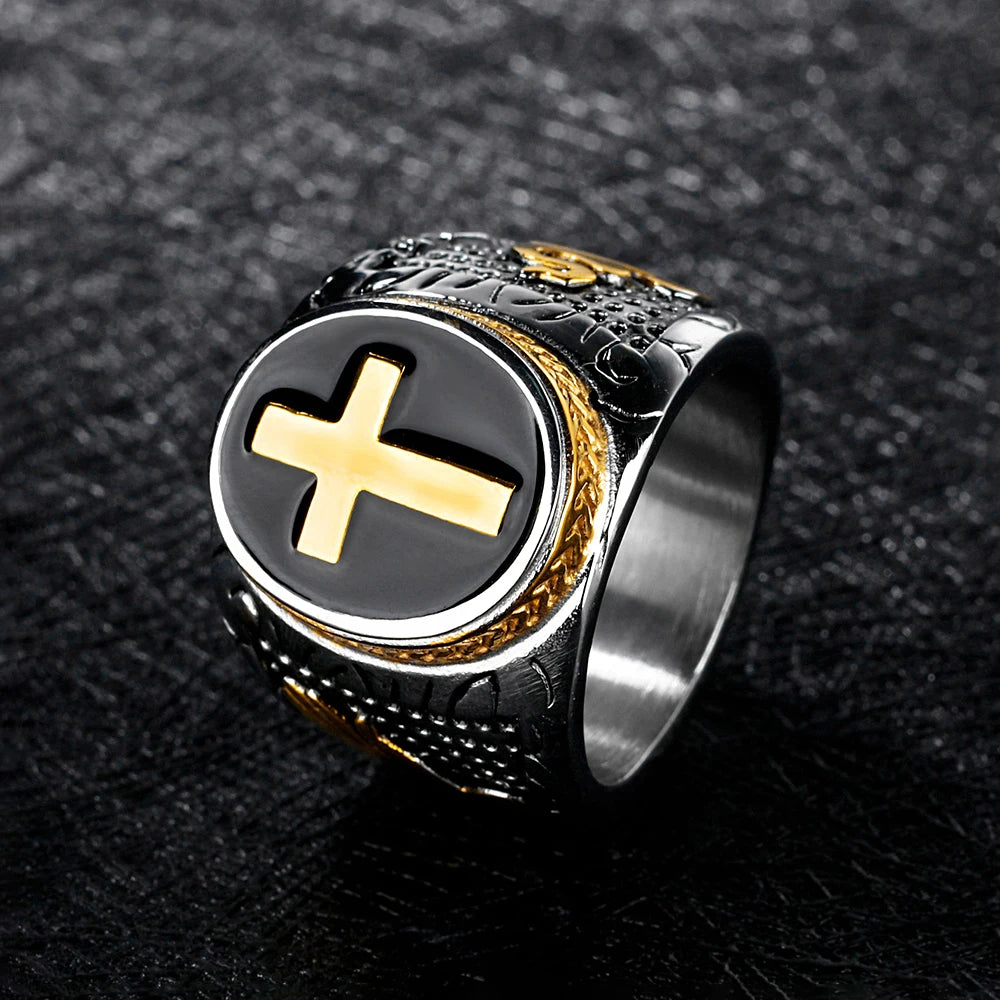 EDELSTAHL "CROSS V6" RING - ICERAIN JEWELRY