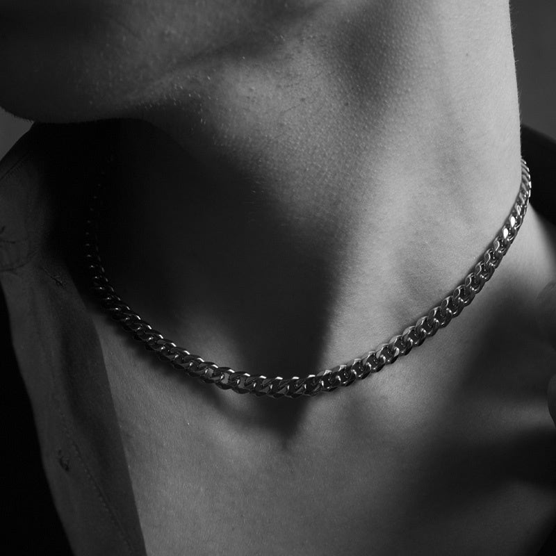 SALE | EDELSTAHL 7MM 55CM "SILVER CUBAN" KETTE - ICERAIN JEWELRY