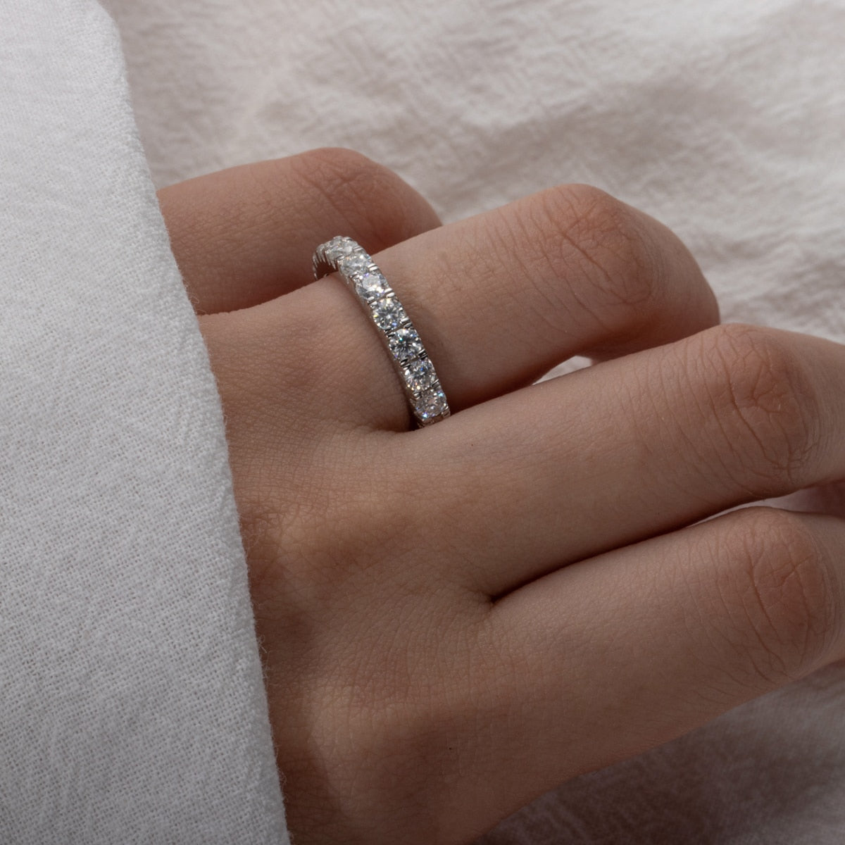 ICED OUT MOISSANITE "BALARE" WEISSGOLD 925S SILVER RING - ICERAIN JEWELRY