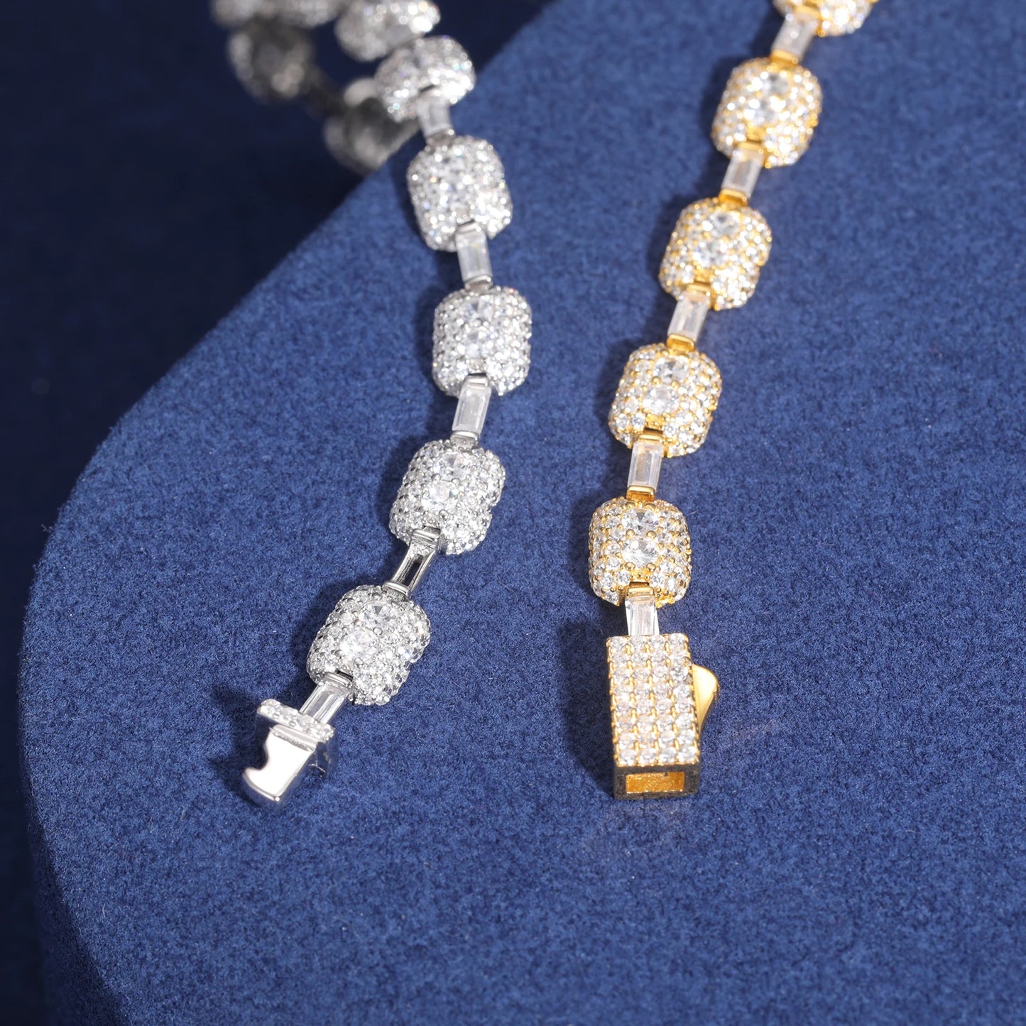 ICED OUT 7MM MOISSANITE "CHENG" WEISSGOLD 925S SILVER ARMBAND - ICERAIN JEWELRY