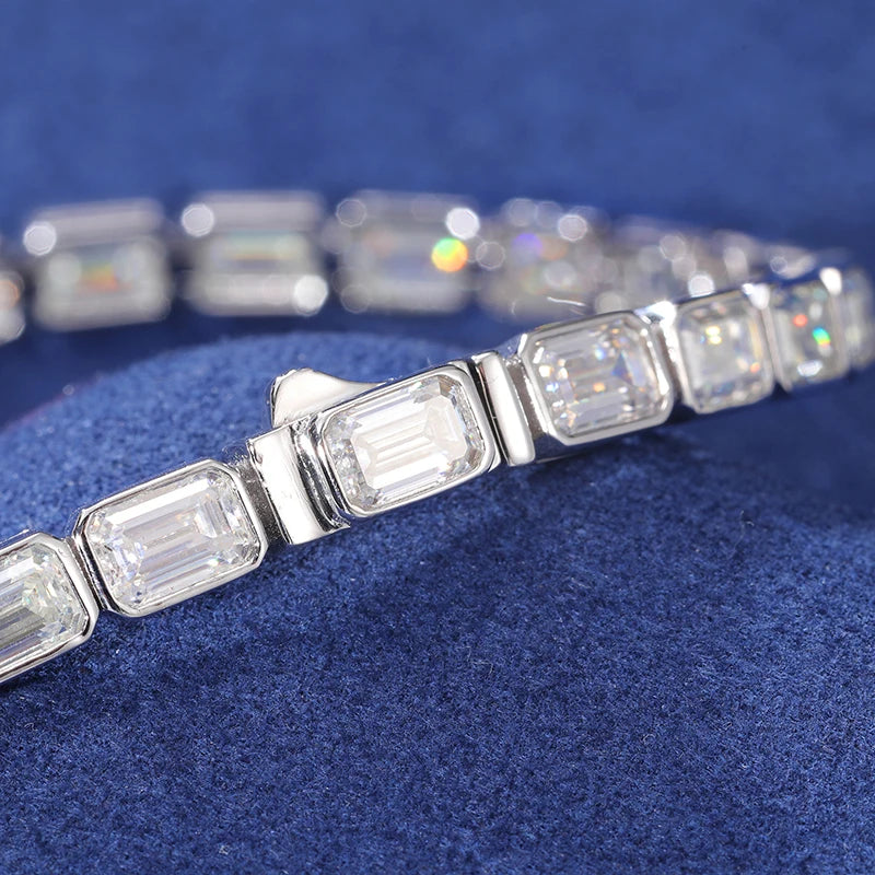 ICED OUT 5MM MOISSANITE "BANGLES" WEISSGOLD 925S SILVER ARMBAND - ICERAIN JEWELRY