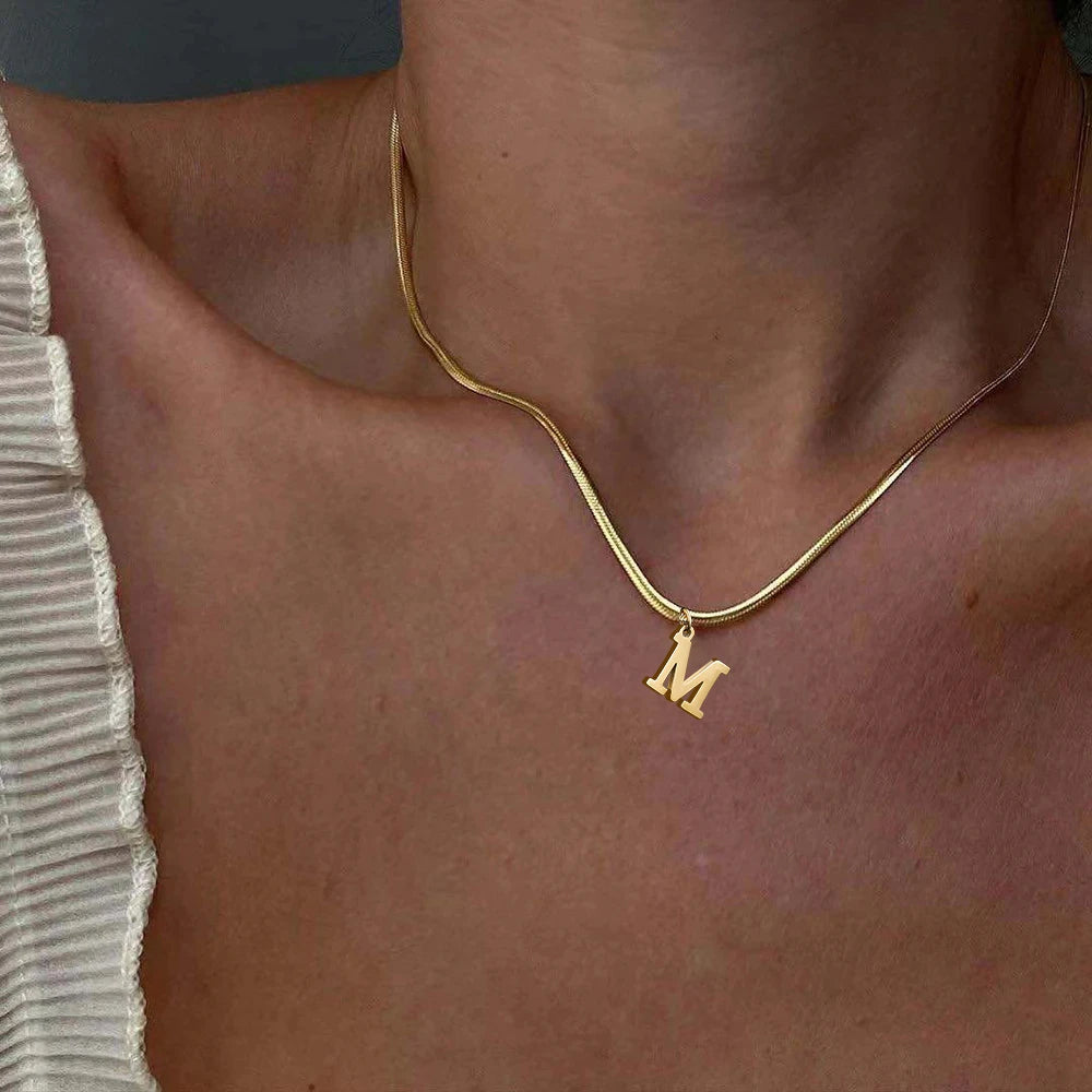 PERSONALISIERTE EDELSTAHL ANFANGSBUCHSTABEN "CHIAVE" KETTE - ICERAIN JEWELRY