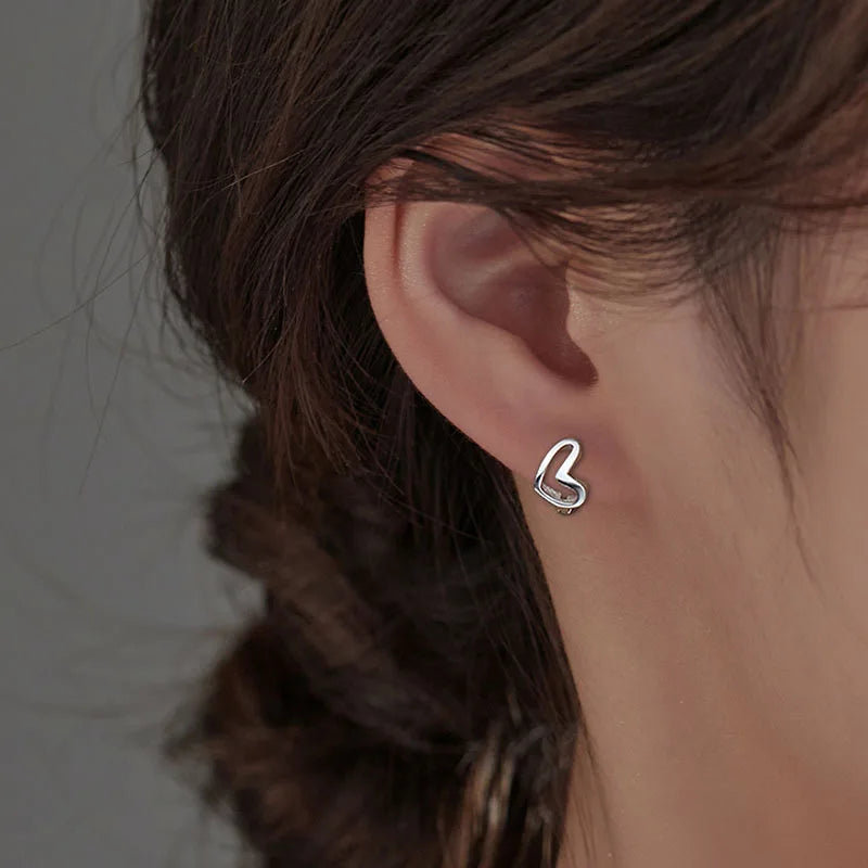 925S SILVER "HEART" OHRRINGE - ICERAIN JEWELRY
