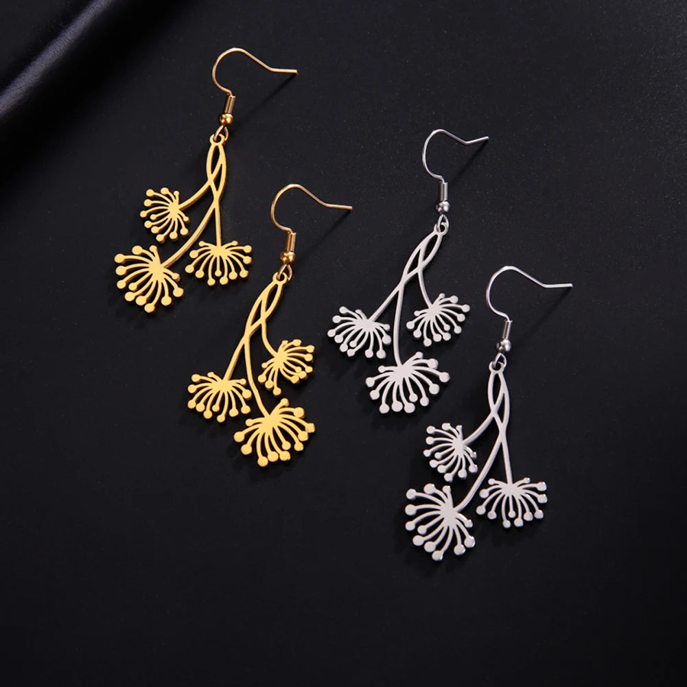 EDELSTAHL "SILVER FLOWER" OHRRINGE - ICERAIN JEWELRY