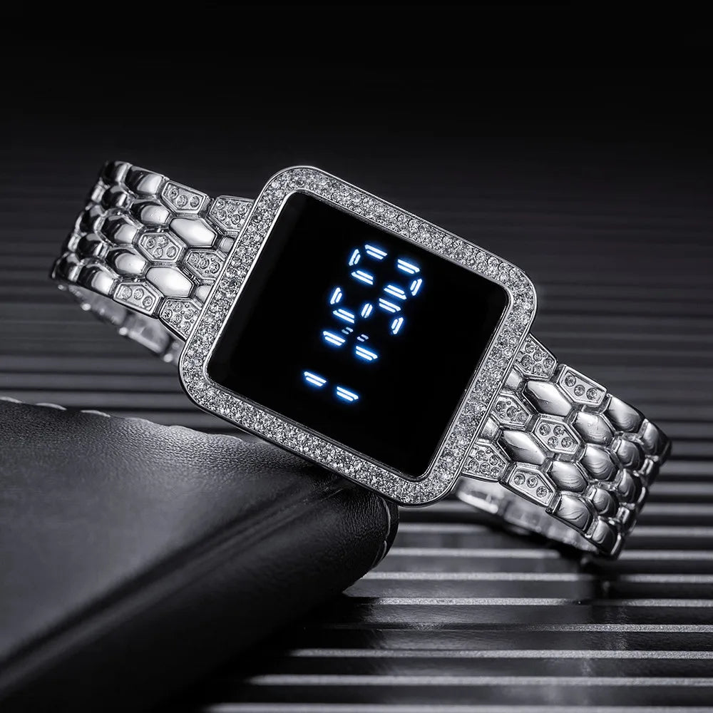 SALE | EDELSTAHL LED "SILVER LOVALISIMA" UHR - ICERAIN JEWELRY