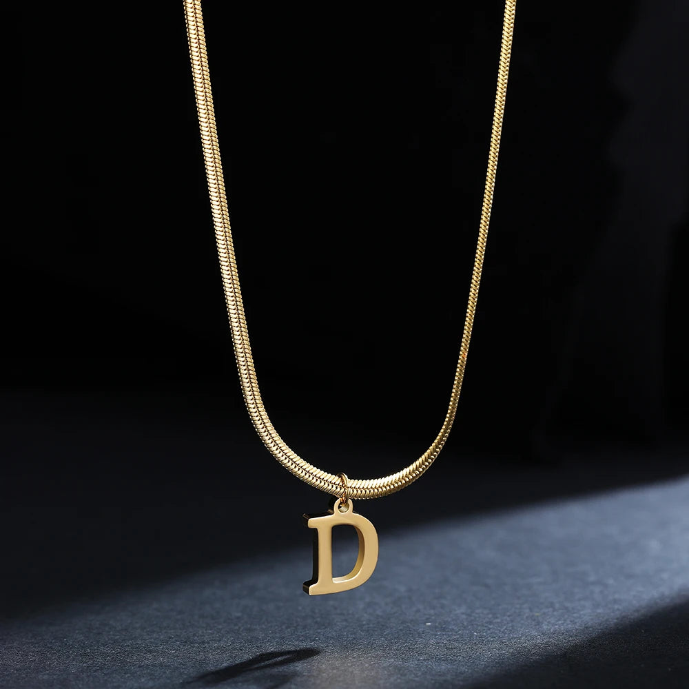 PERSONALISIERTE EDELSTAHL ANFANGSBUCHSTABEN "CHIAVE" KETTE - ICERAIN JEWELRY