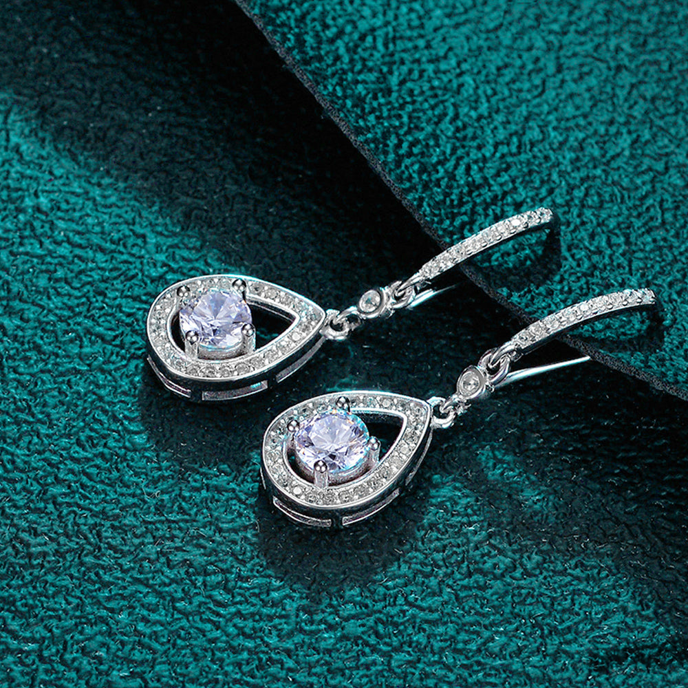ICED OUT MOISSANITE "STRIKING DROP" WEISSGOLD 925S SILVER OHRRINGE - ICERAIN JEWELRY