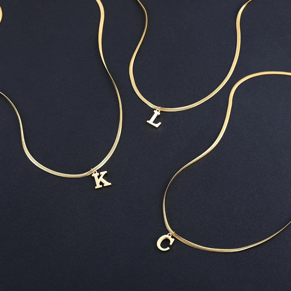 PERSONALISIERTE EDELSTAHL ANFANGSBUCHSTABEN "CHIAVE" KETTE - ICERAIN JEWELRY