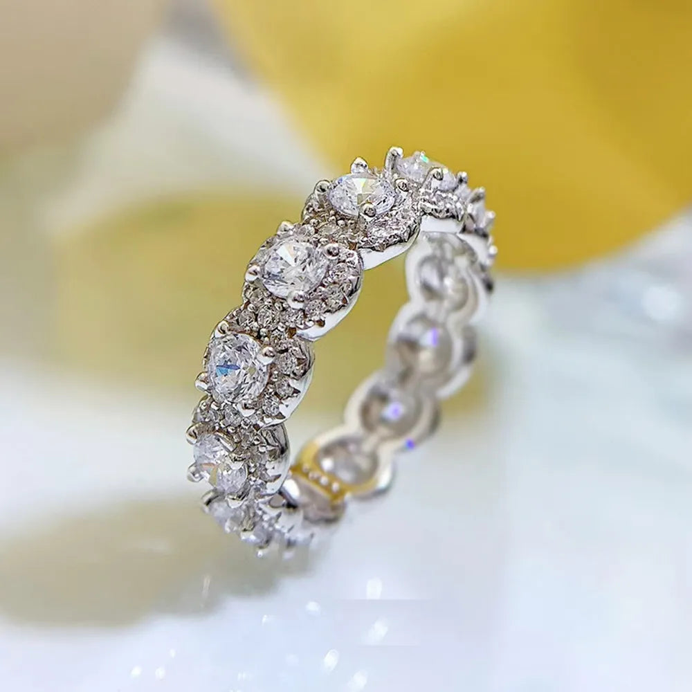 ICED OUT MOISSANITE "NADIAR" WEISSGOLD 925S SILVER RING - ICERAIN JEWELRY