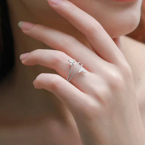 ICED OUT "DOUBLE BUTTERFLY V3" RING - ICERAIN JEWELRY