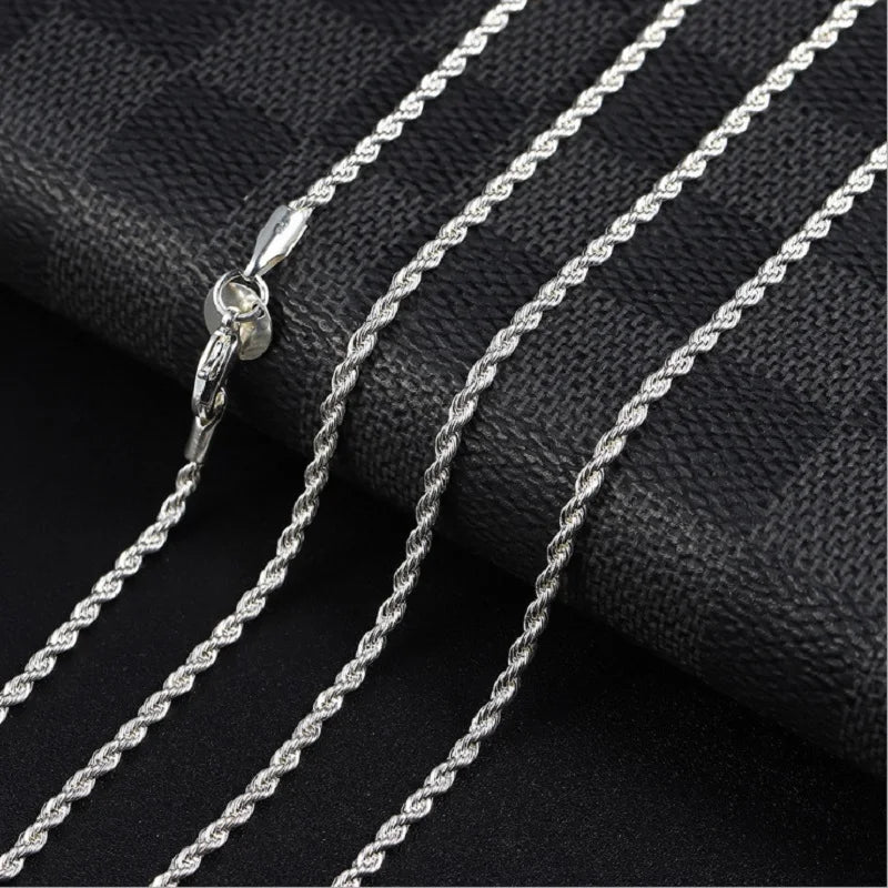SALE | 925S SILVER 3MM 65CM "ROPE" KETTE - ICERAIN JEWELRY