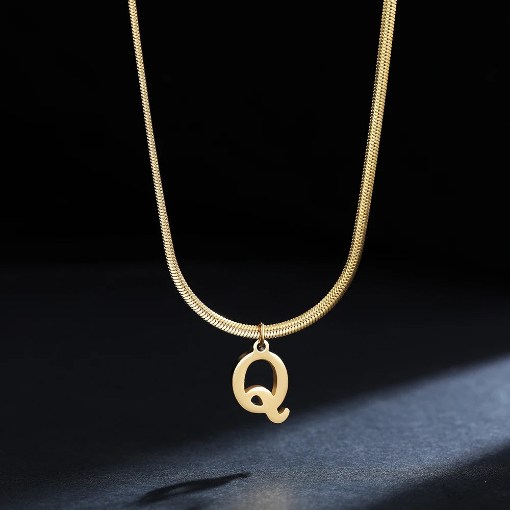 PERSONALISIERTE EDELSTAHL ANFANGSBUCHSTABEN "CHIAVE" KETTE - ICERAIN JEWELRY