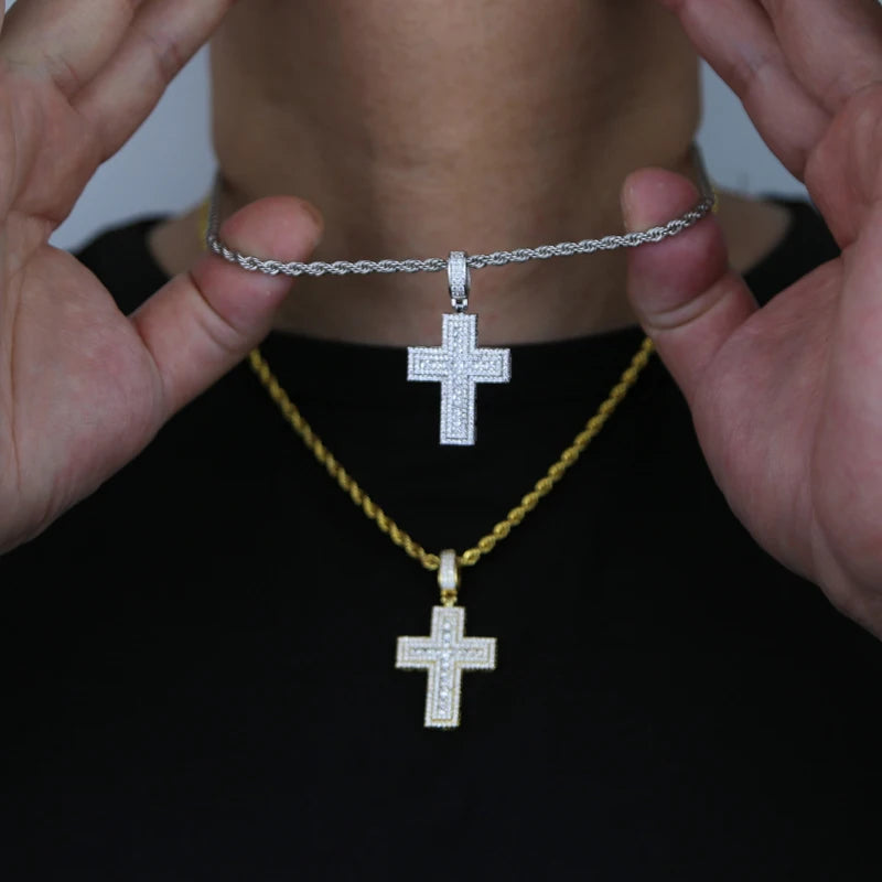 ICED OUT "CROSS V6" KETTE - ICERAIN JEWELRY