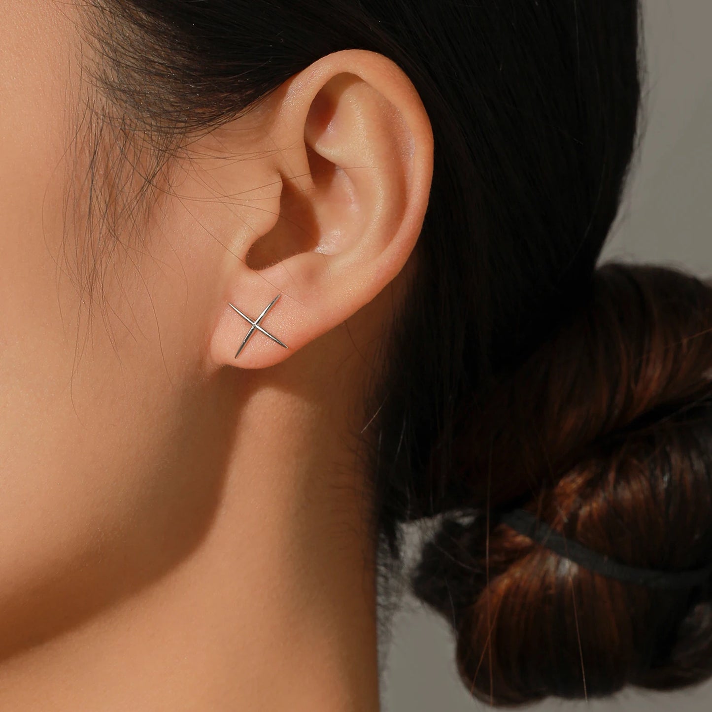 925S SILVER "SILVER X" OHRRINGE - ICERAIN JEWELRY