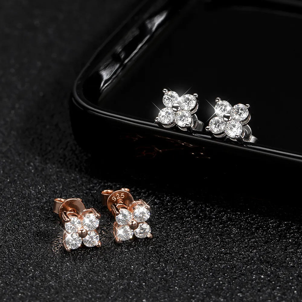 ICED OUT MOISSANITE "DOVETI" WEISSGOLD 925S SILVER OHRRINGE - ICERAIN JEWELRY