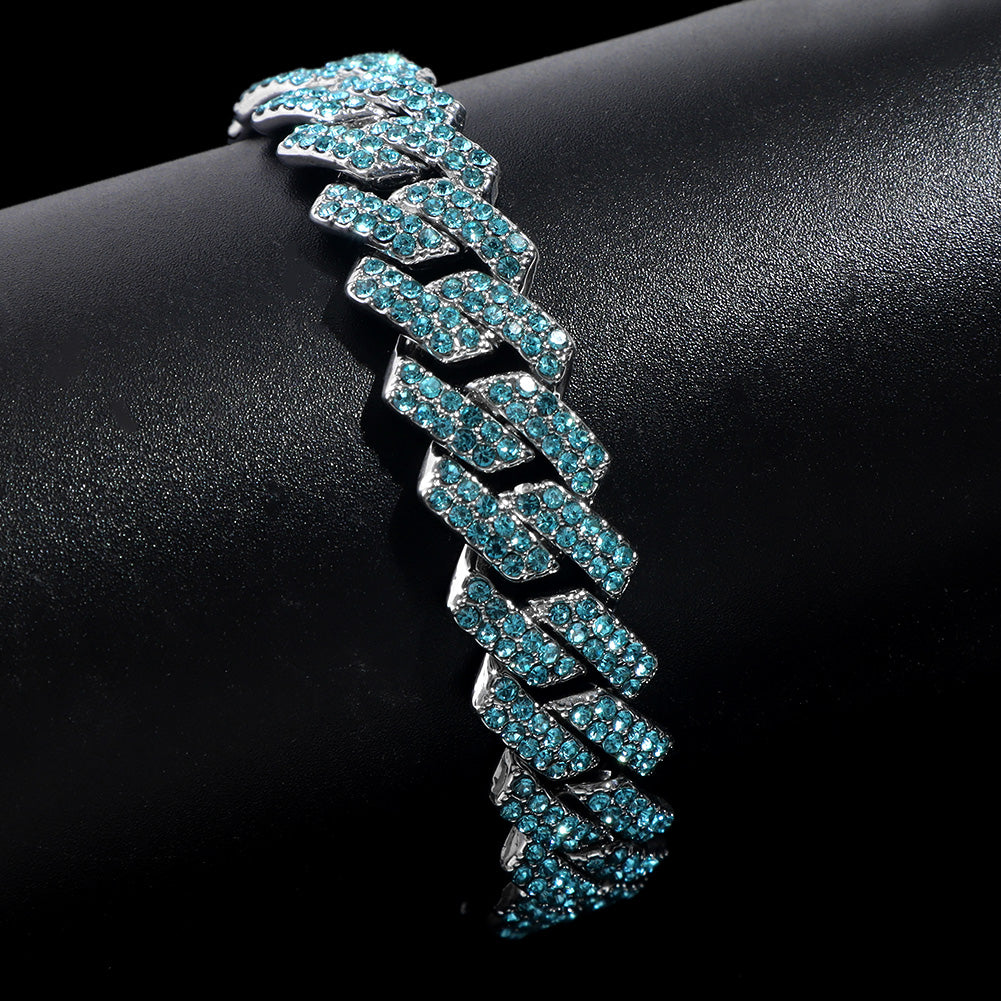 ICED OUT 14MM "BLUE PRONG CUBAN" ARMBAND - ICERAIN JEWELRY