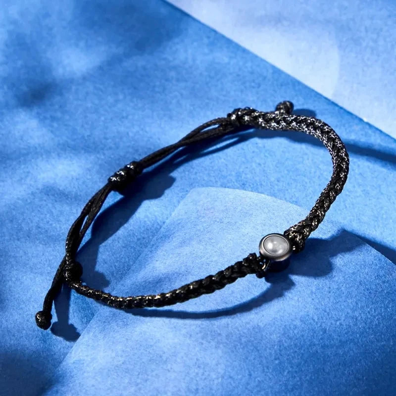 STOFF/EDELSTAHL ARMBAND MIT PERSONALISIERTEM FOTO - ICERAIN JEWELRY