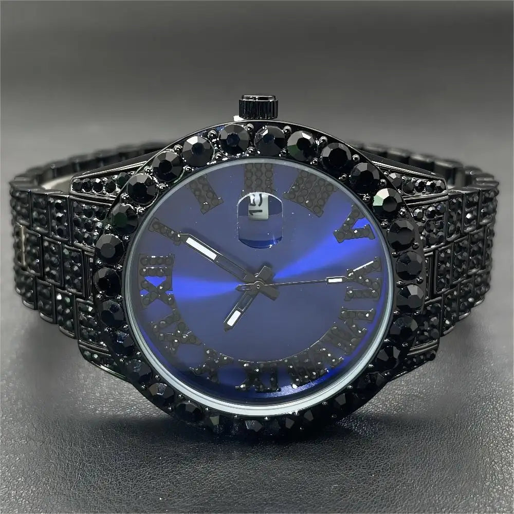 ICED OUT "BLACK FRATELLO" UHR - ICERAIN JEWELRY