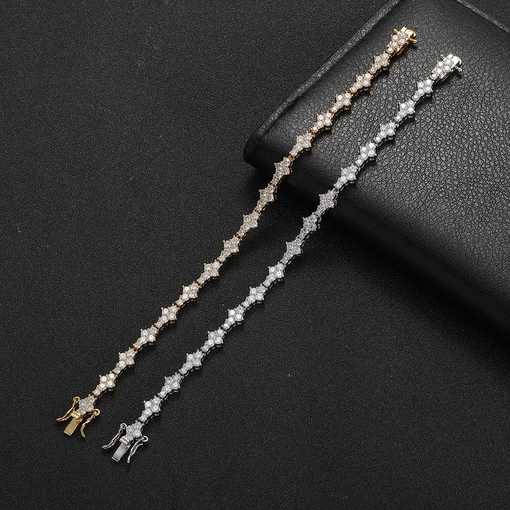ICED OUT 3MM "TENNIS CROSS" ARMBAND - ICERAIN JEWELRY