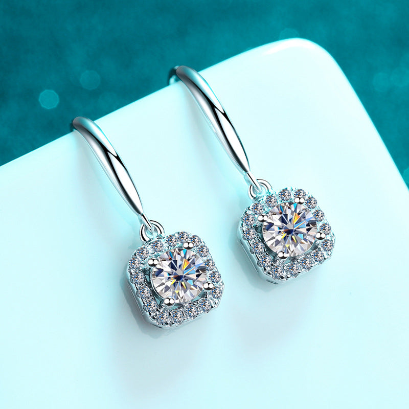 ICED OUT MOISSANITE "HOOP SHINY" WEISSGOLD 925S SILVER OHRRINGE - ICERAIN JEWELRY