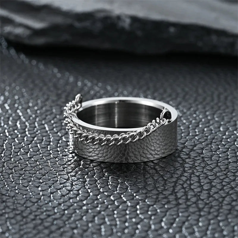 EDELSTAHL "CHAIN CUBAN" RING - ICERAIN JEWELRY