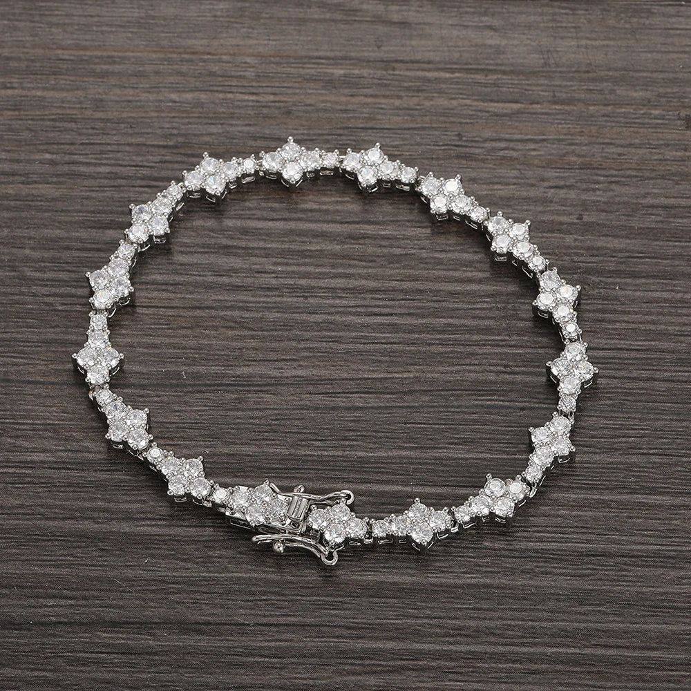 ICED OUT 3MM "TENNIS CROSS" ARMBAND - ICERAIN JEWELRY