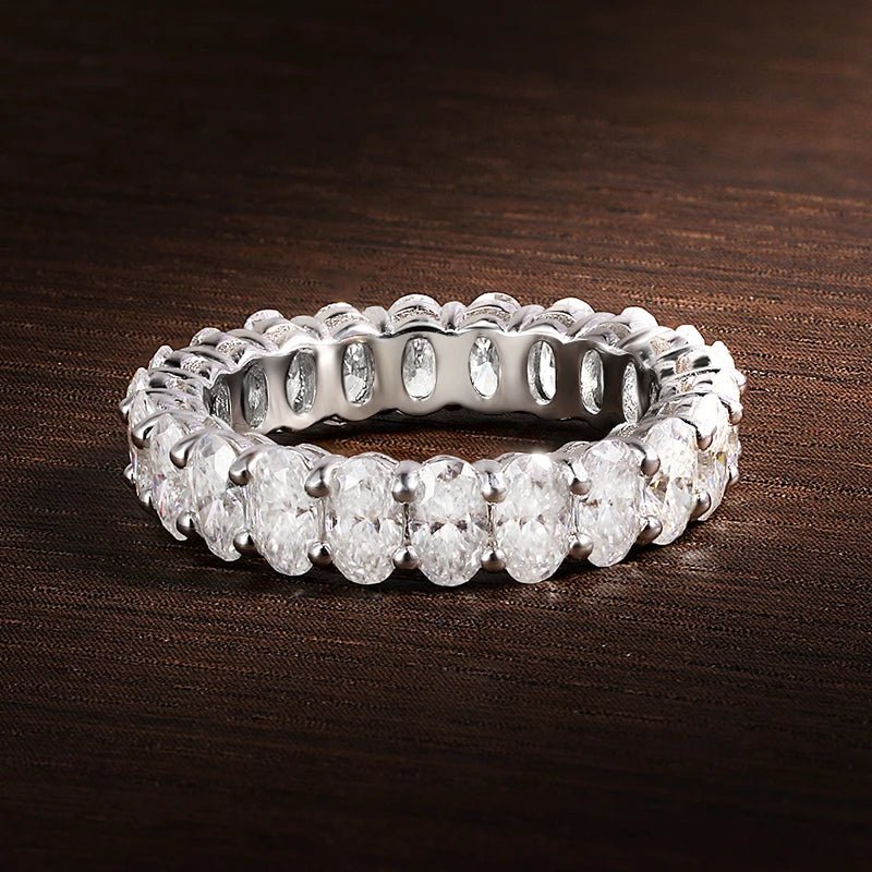ICED OUT MOISSANITE "OVAL" WEISSGOLD 925S SILVER RING - ICERAIN JEWELRY