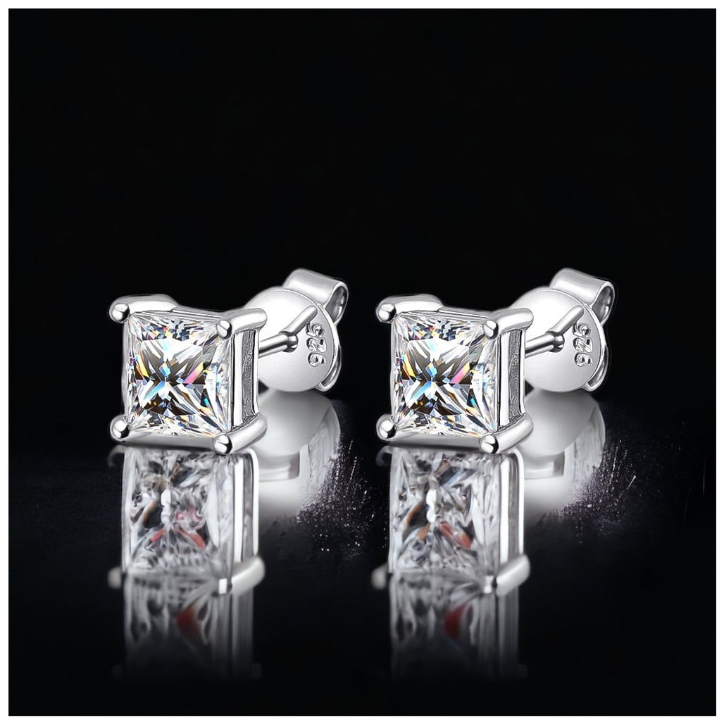 ICED OUT MOISSANITE "SILVERSTAR" WEISSGOLD 925S SILVER OHRRINGE - ICERAIN JEWELRY