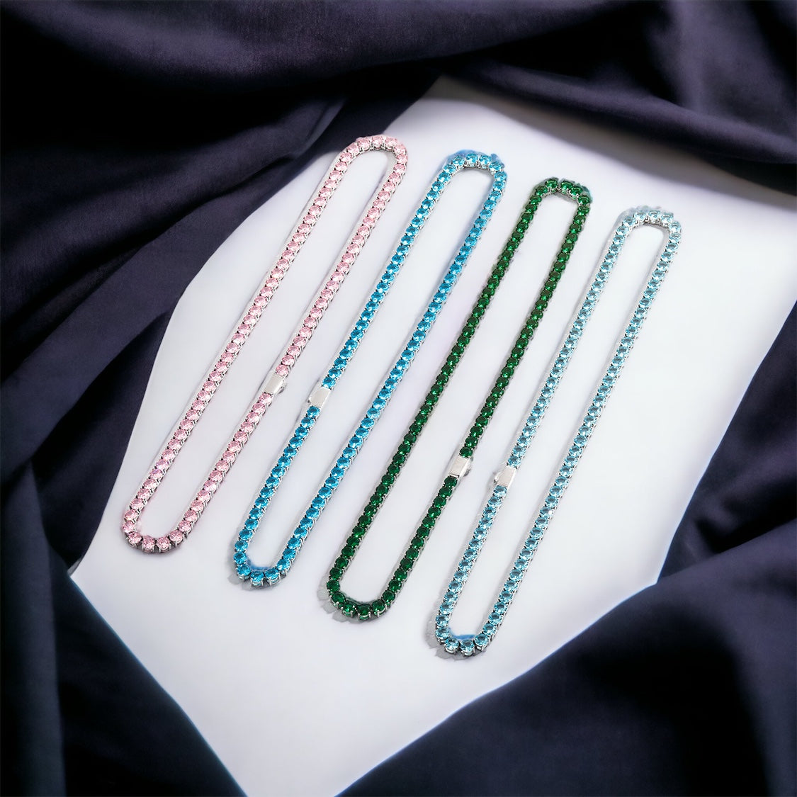 SALE | ICED OUT 5MM 40CM "GREEN TENNIS" KETTE - ICERAIN JEWELRY