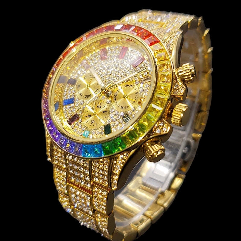 Luxus Designer Iced Out "Sollini" Uhr + Box + Armbandkürzer - ICERAIN JEWELRY